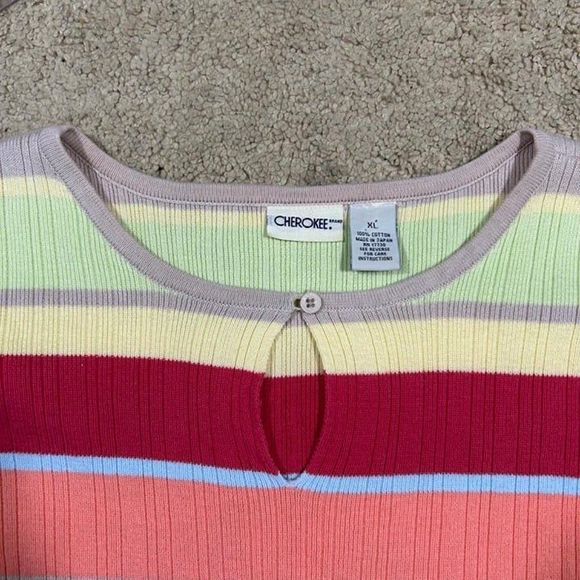 Vintage Cherokee Ribbed Tee Shirt Womens XL Multi Color - Picture 3 of 6